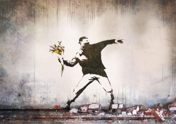 Banksy flowers